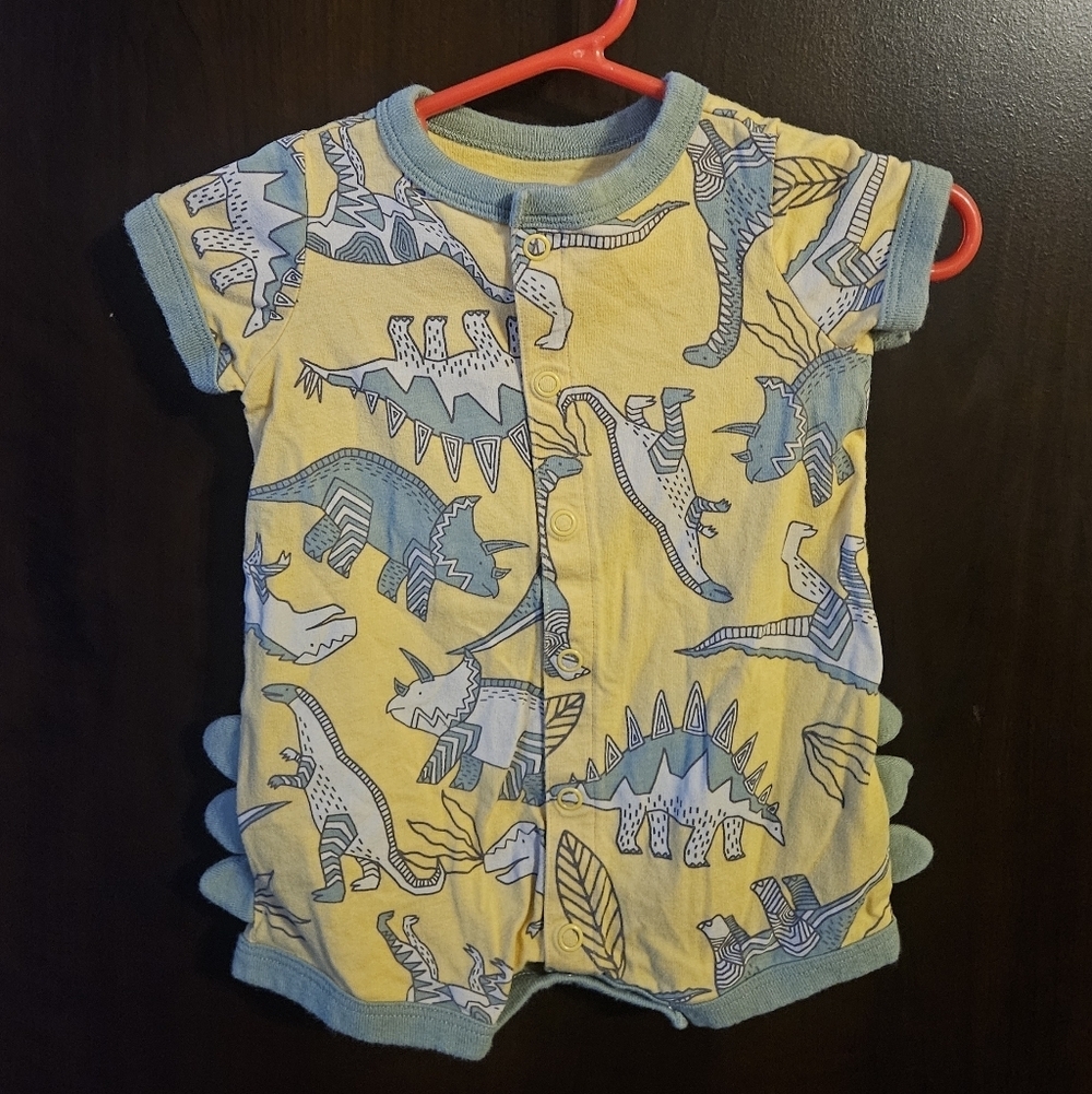 Carter's Yellow Baby Romper with Blue Trim